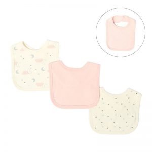 Girls 3 Pack Velcro Bibs