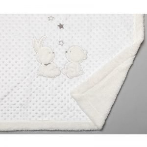 Baby Dimple  Wrap With Sherpa  Backing On A Satin  Padded Hanger