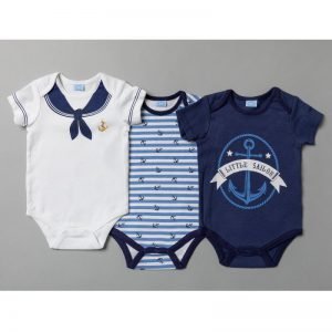 Baby Boys Sailor 3  Pack Bodysuits