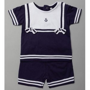 Baby Boys Nautical  T-Shirt With Bib &  Short Outfit