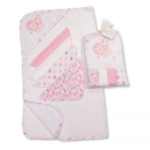 Baby Hooded  Towel & 4 Wash  Cloths Set