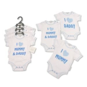 Baby Boys I Love Mummy & Daddy 3 Pack Bodysuits (NB-6 Months)