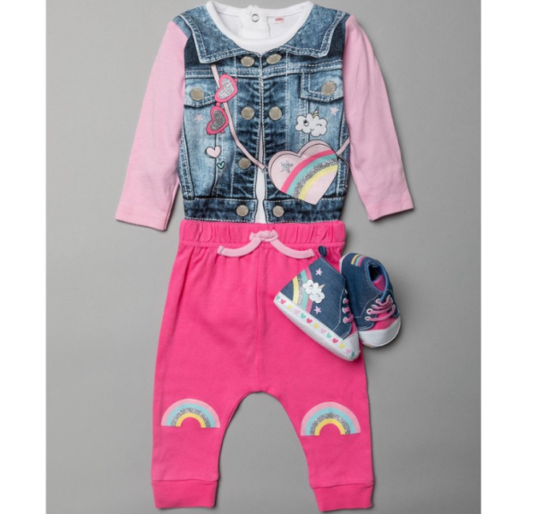 Baby Girls 3 Piece Shoes Outfit (0-12 Months)