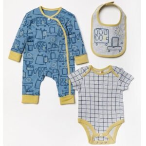 Baby Boys Organic Cotton 3 Piece Set (NB-6 Months)