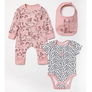 Baby Girls Organic Cotton 3 Piece Set (NB-6 Months)