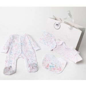 Baby Girls Floral 6 Piece Mesh Bag Gift Set (NB-6 Months)