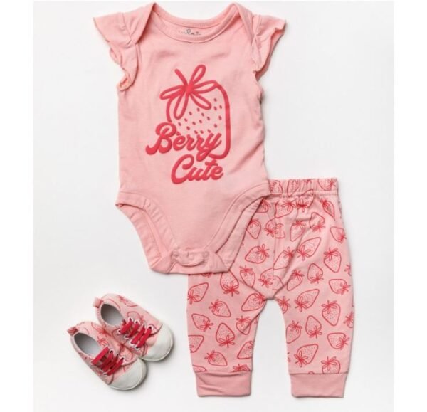 Baby Girls 3 Piece Outfit With Shoes (0-9 Months)