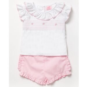 Baby Girls Smocked Top & Stripe Short With Bow (6-24 months)