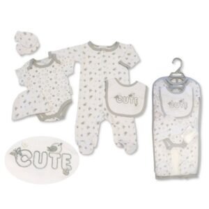 Baby Unisex 5 Piece Gift Set – Cute (Newborn-6 months)